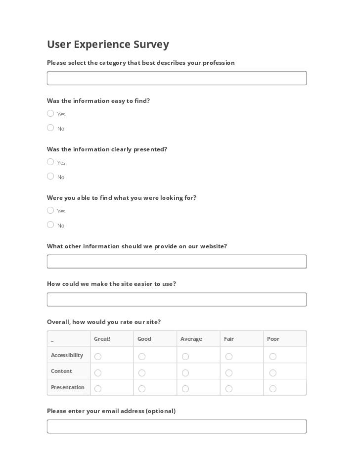 User Experience Survey Flow for Idaho