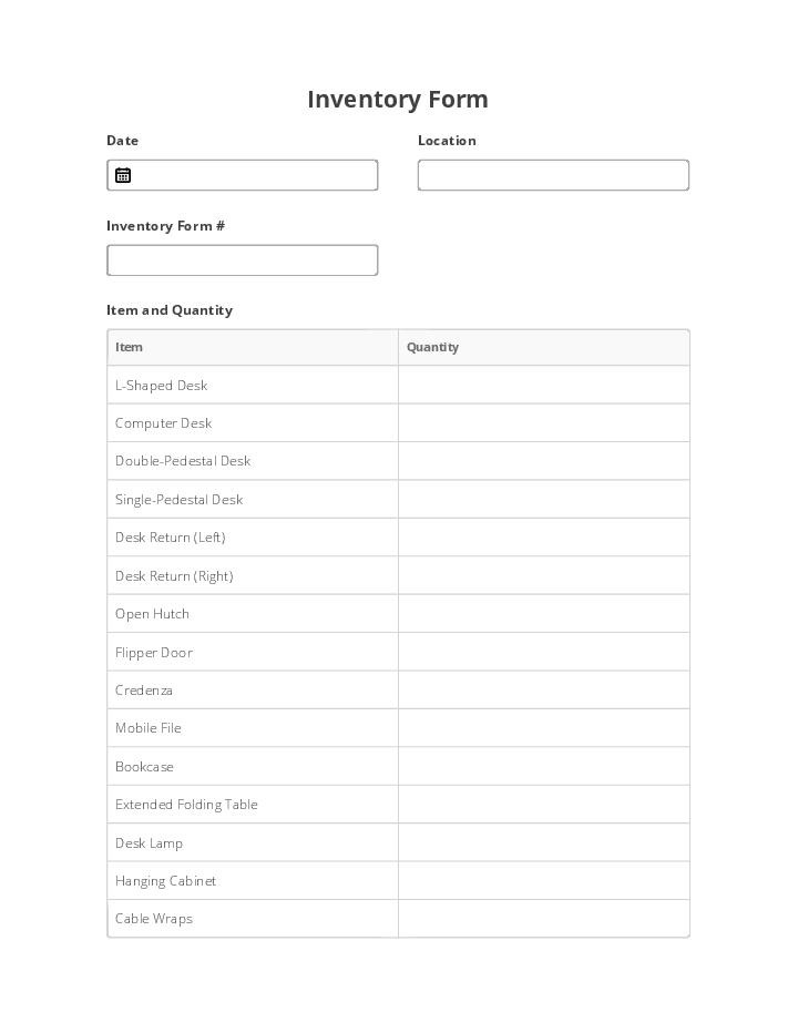 Inventory Form Flow for Vallejo