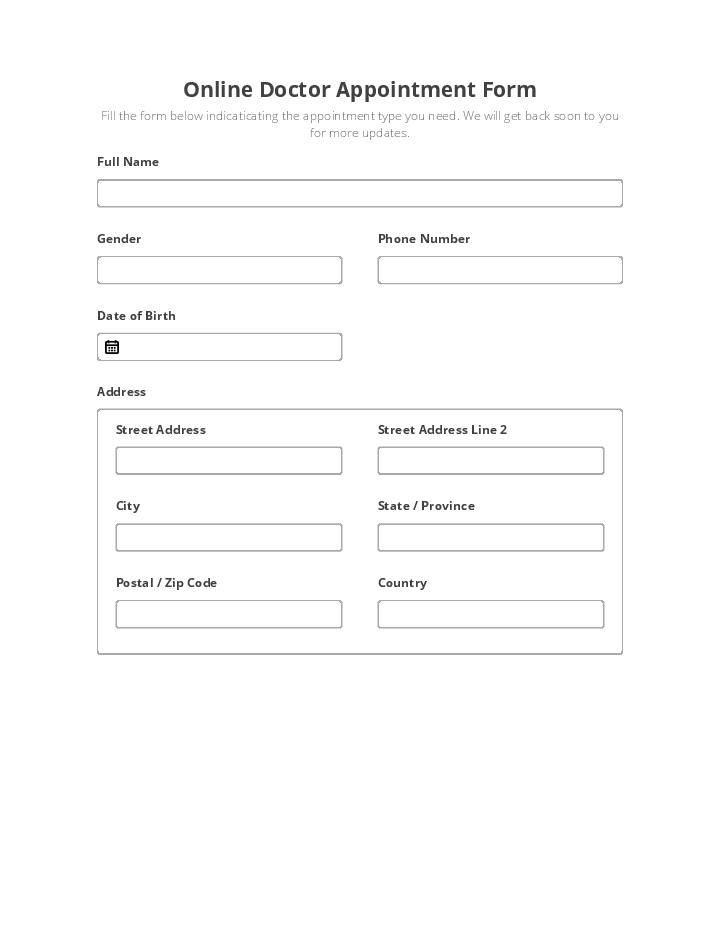 Online Doctor Appointment Form Flow for Arkansas
