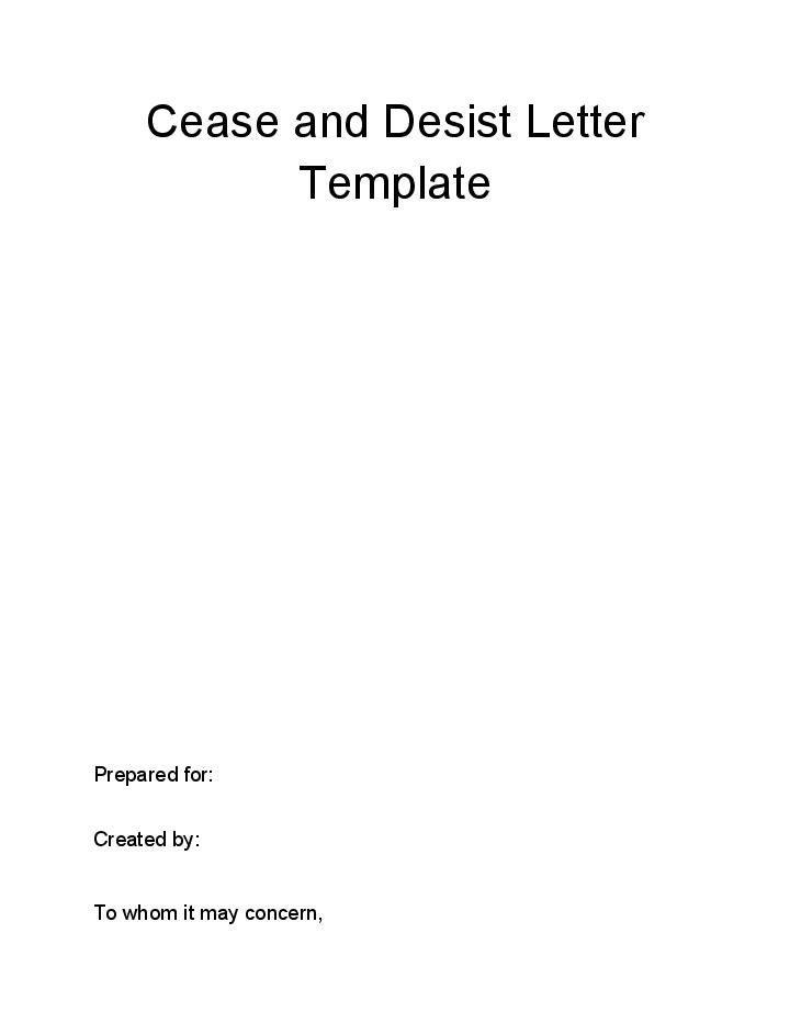 The Cease And Desist Letter Flow for Vista