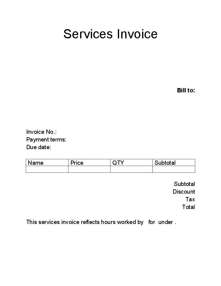 Automate service invoice Template using OrderForms Bot
