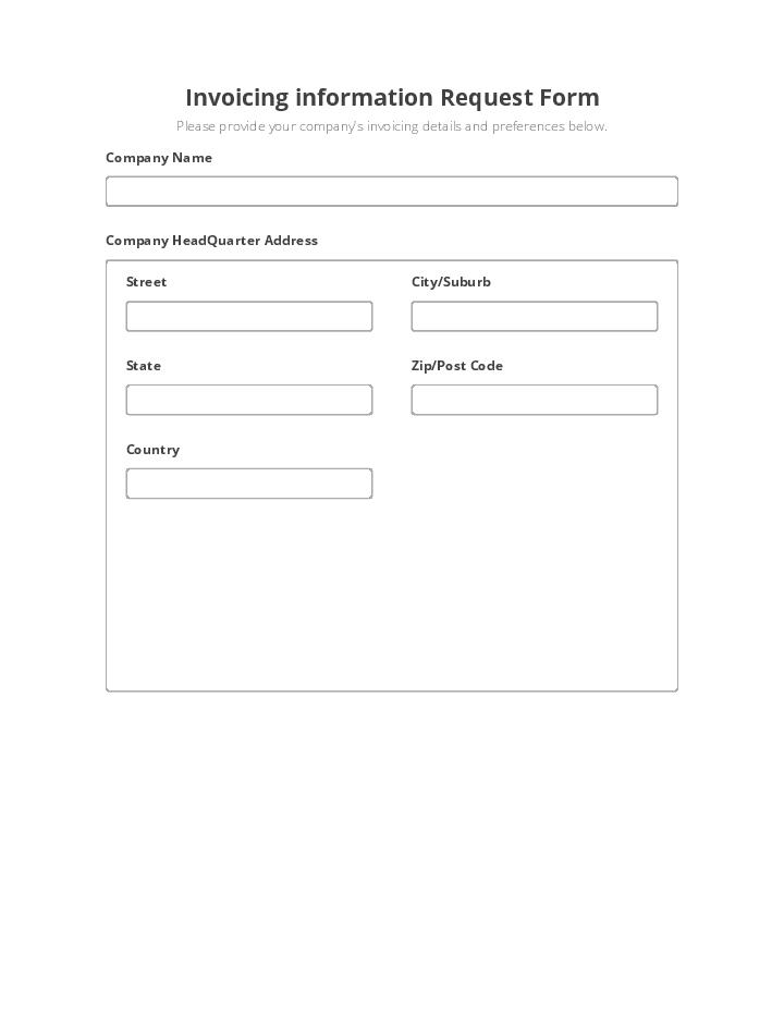 Invoicing Information Request Flow Template for Syracuse
