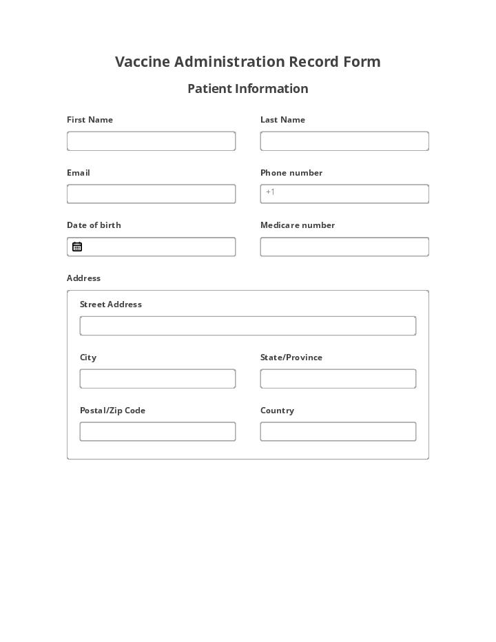 COVID-19 Vaccine Administration Record Flow Template for New Mexico