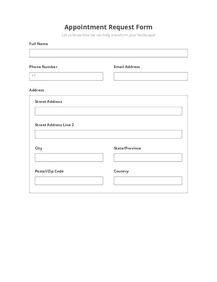 Appointment Request Flow Template for Corpus Christi