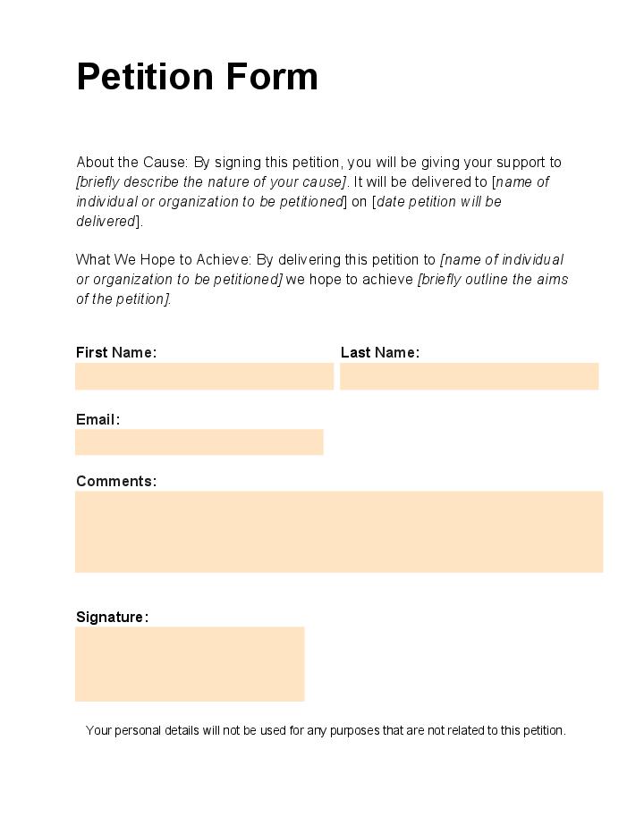 Petition Form Flow Template for Greensboro