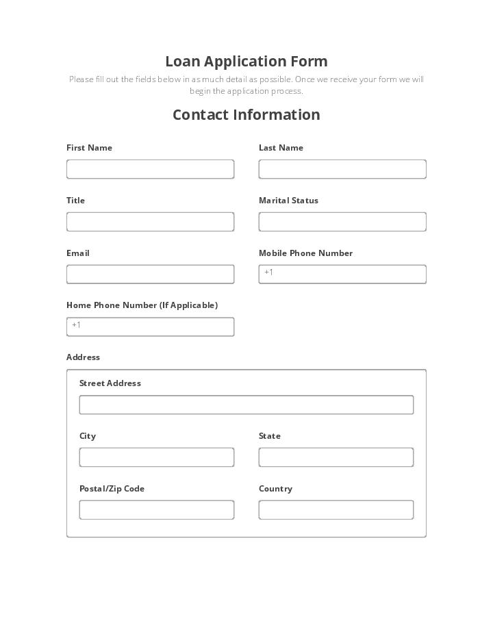 Loan Application Flow Template for Sugar Land
