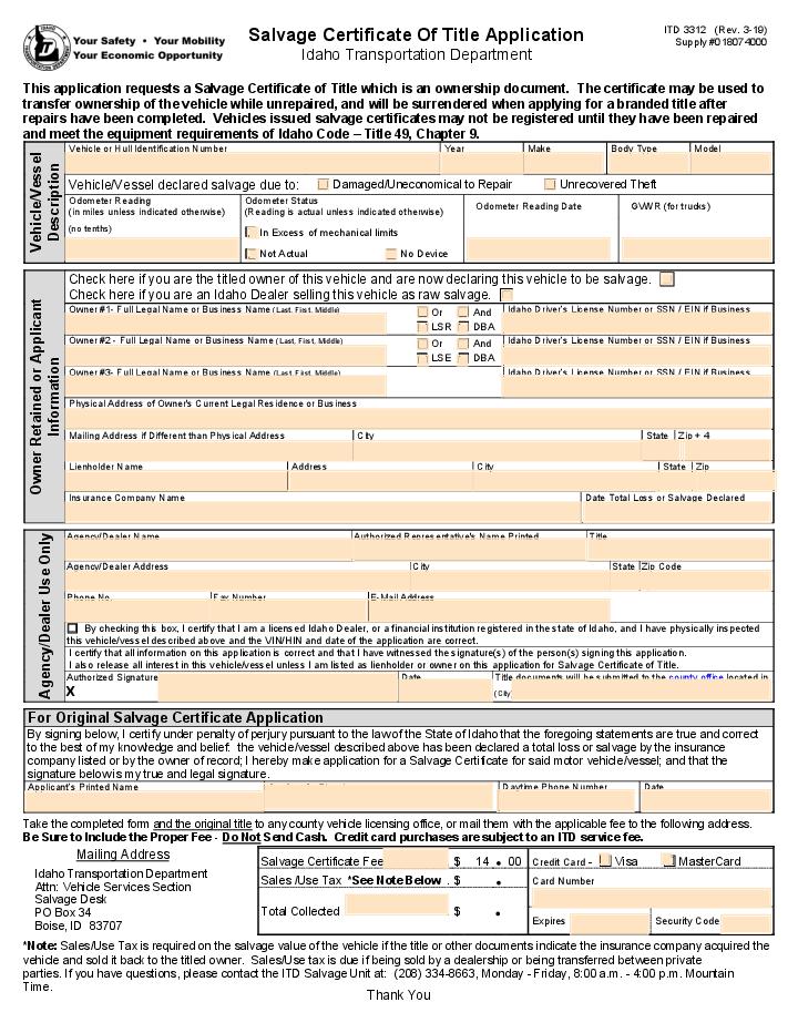 Certificate of Title Application Flow Template for Alaska