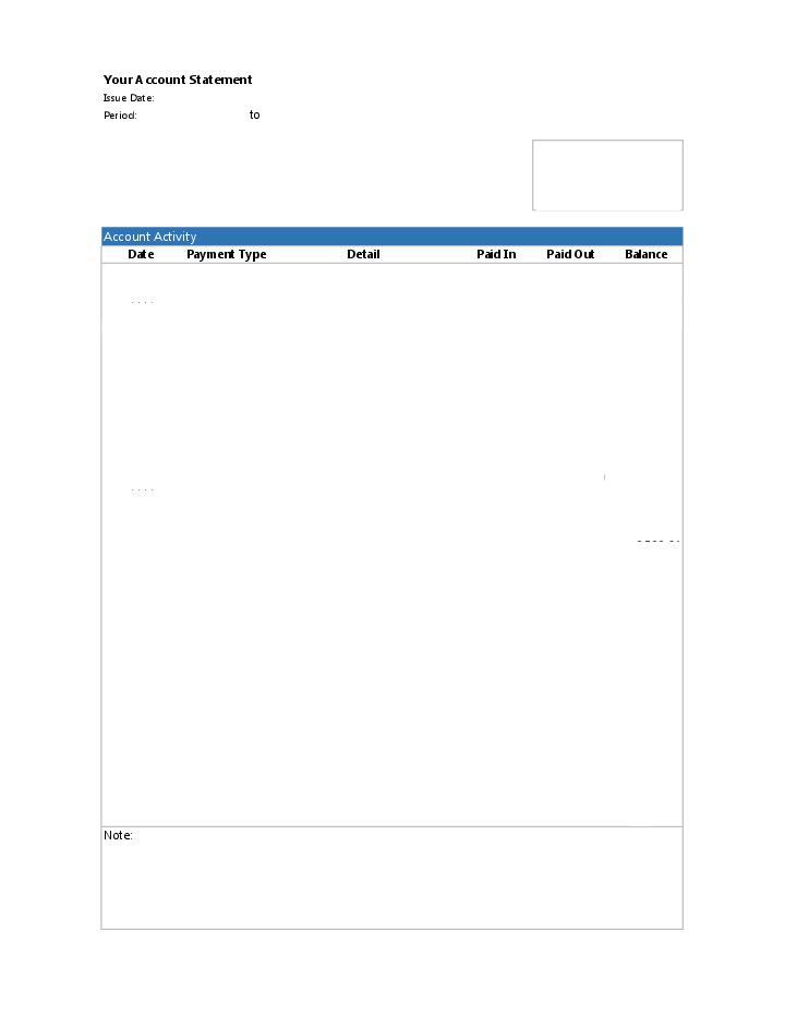 Bank Statement Flow Template for Sugar Land