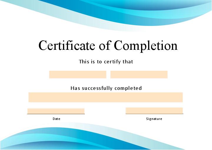 Certificate of Completion Flow Template for Plano