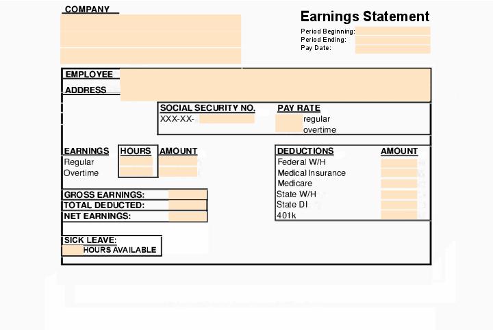 Company Earning Statement Flow Template for Oxnard