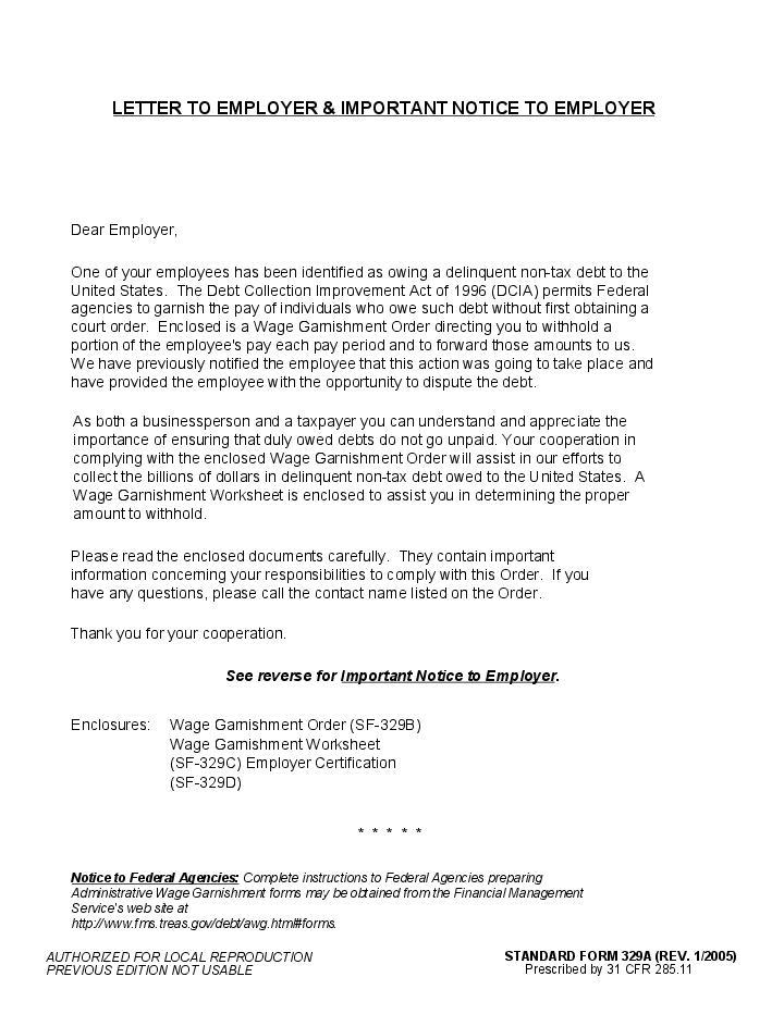 Wage Garnishment Letter and Important Notice to Employer Flow Template for Cedar Rapids