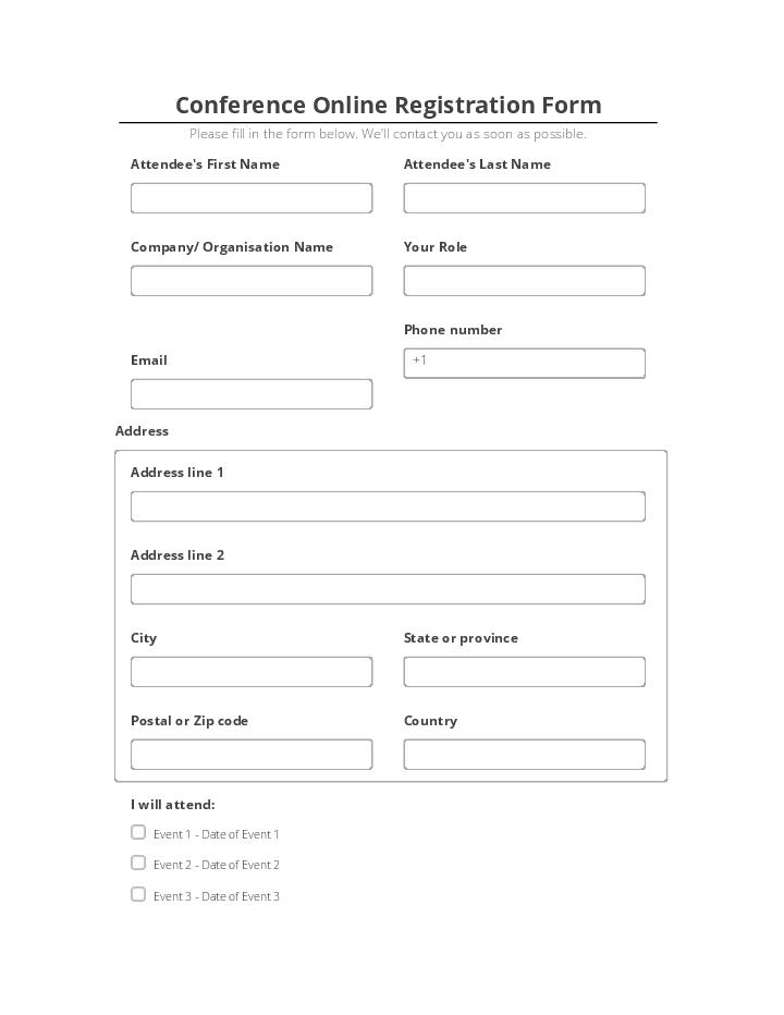 Conference Online Registration Flow Template for Oklahoma