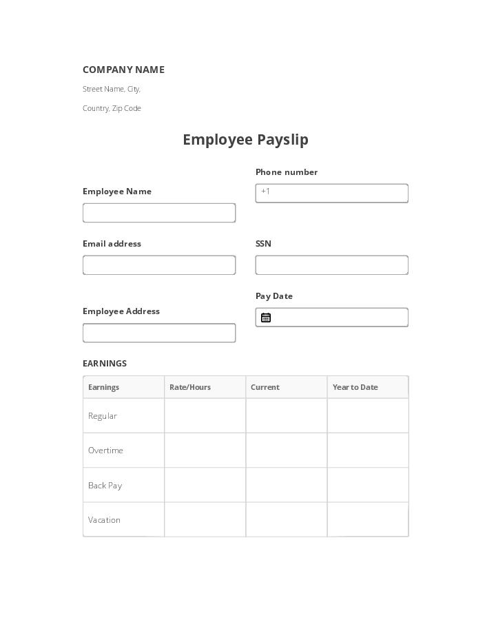 Employee Payslip Flow Template for Oklahoma City