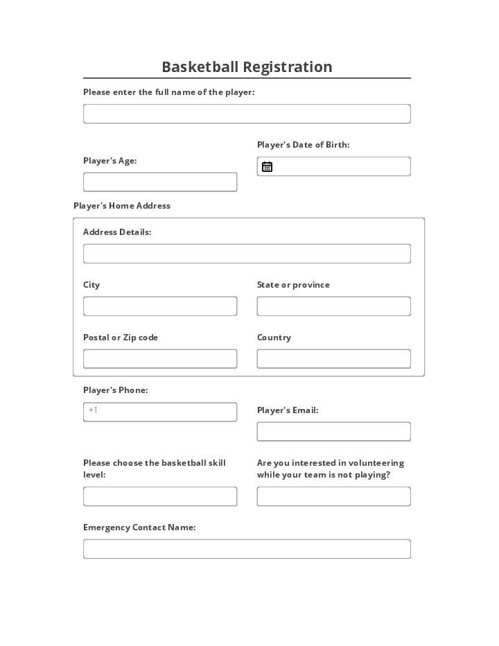 Use RumbleUp Bot for Automating basketball registration Template