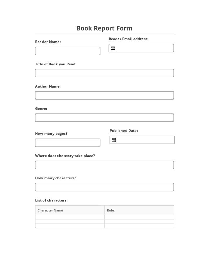 Automate book report Template using Corporate Merch Bot