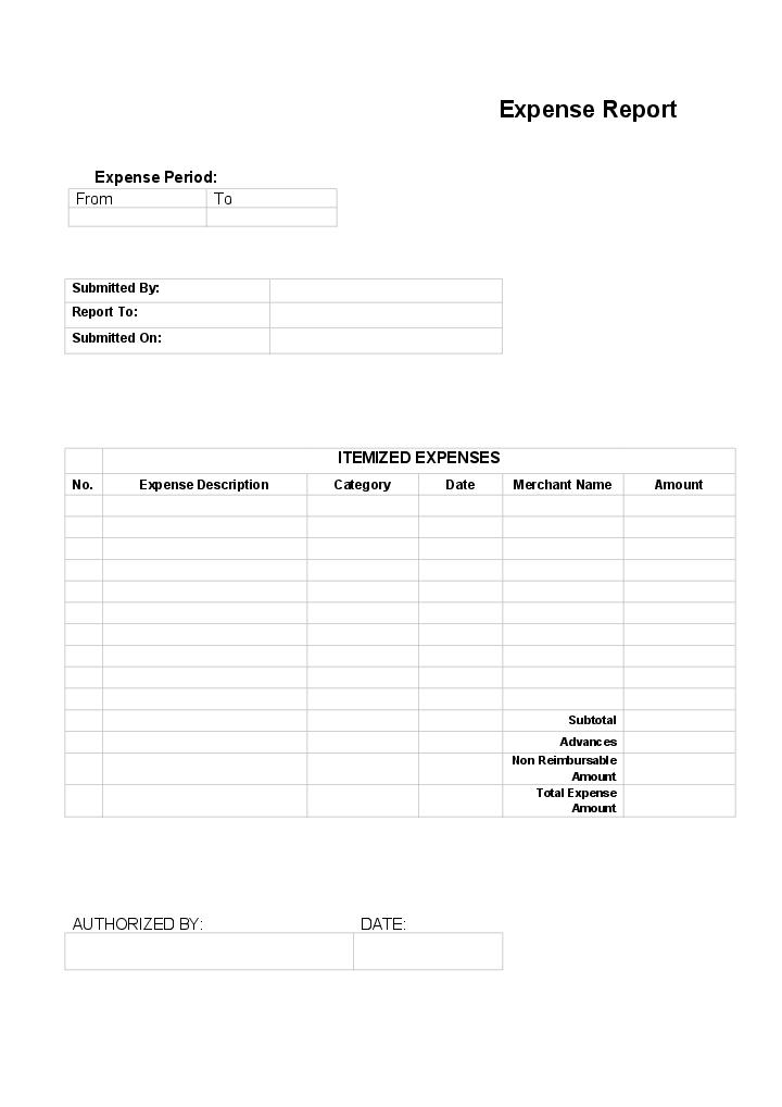Automate business expense report Template using Synchroteam Bot
