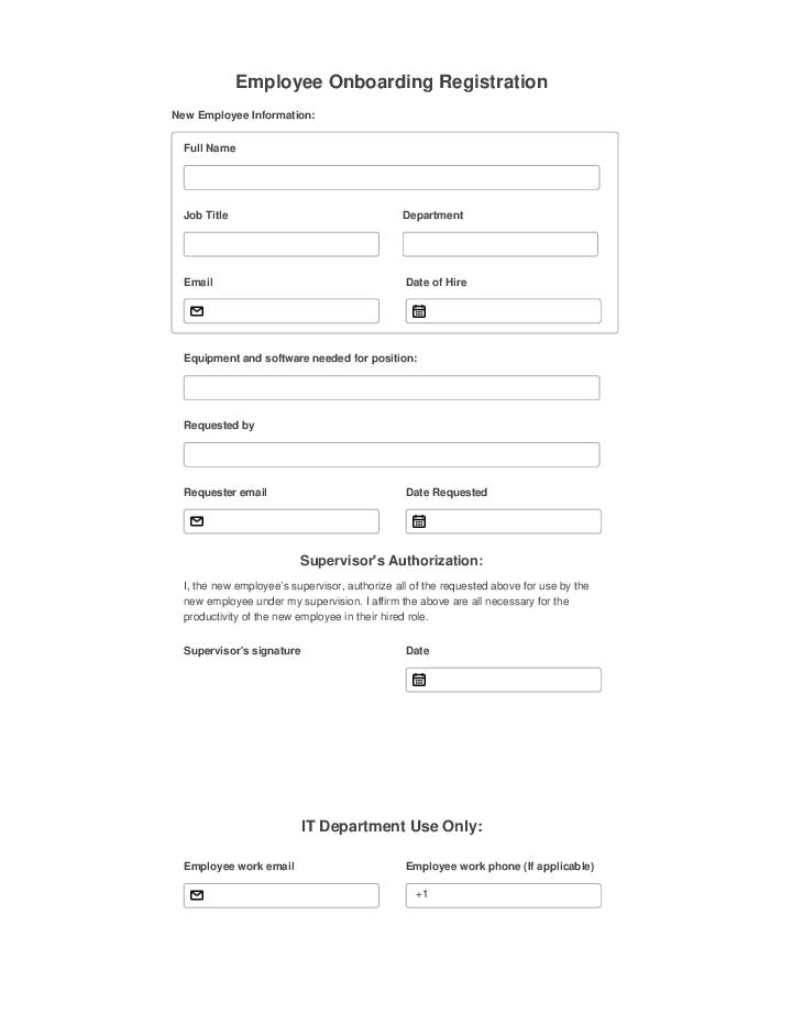 Employee Onboarding Registration