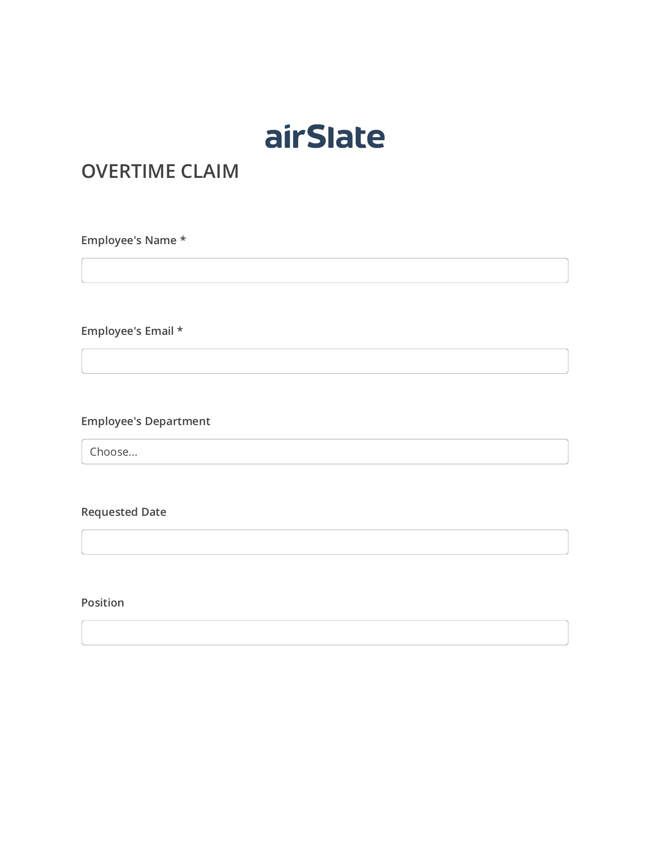 Overtime Claim Workflow Pre-fill Document Bot, Rename Slate Bot, Text Message Notification Postfinish Bot