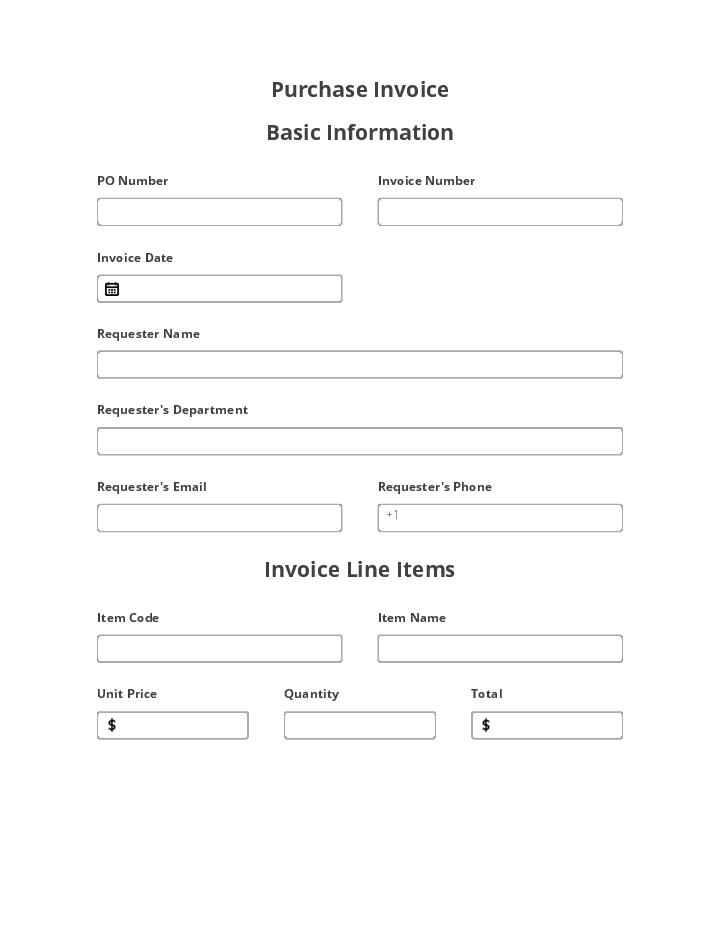 Purchase Invoice Flow for Irvine