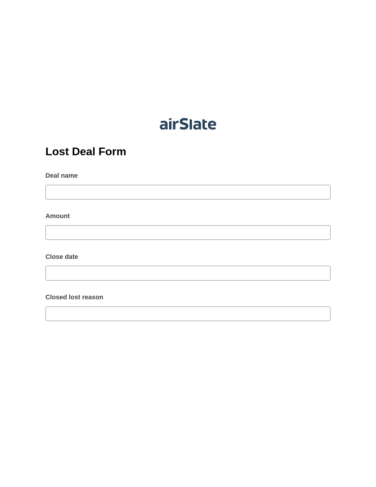 Lost Deal Form Pre-fill from AirTable Bot, Rename Slate Bot, Export to Google Sheet Bot