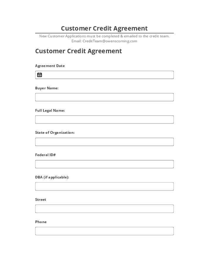 Pre-fill Customer Credit Agreement from Netsuite