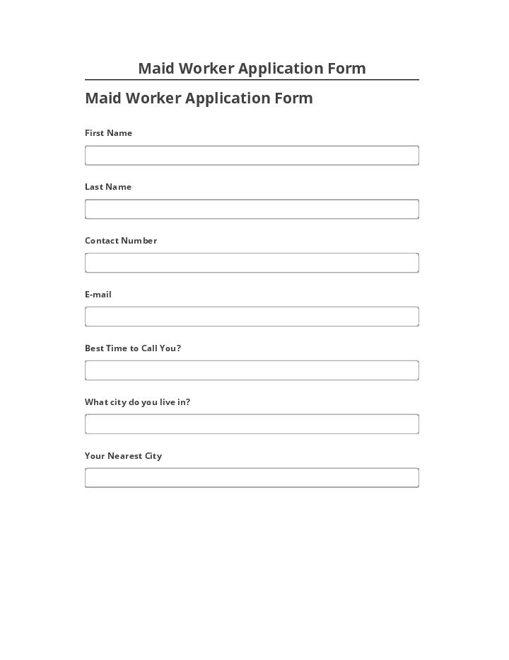 Extract Maid Worker Application Form