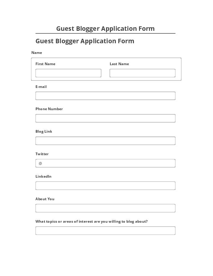 Extract Guest Blogger Application Form from Netsuite