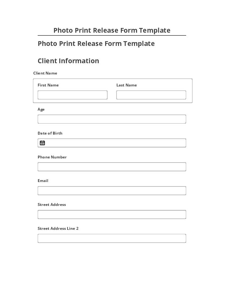 Automate Photo Print Release Form Template in Salesforce