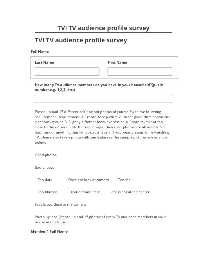 Manage TVI TV audience profile survey in Netsuite
