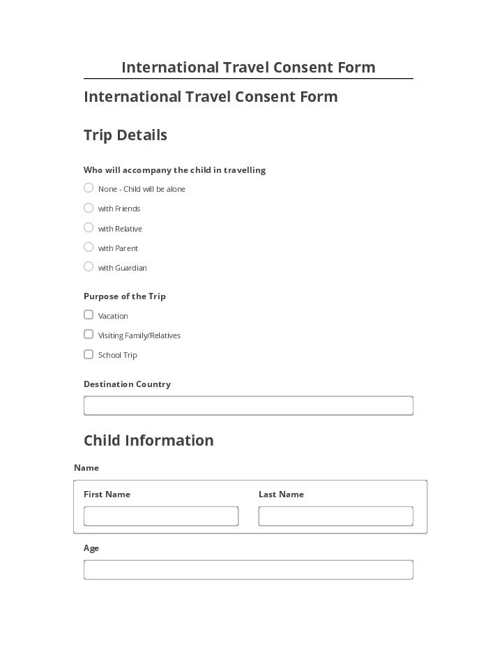 Export International Travel Consent Form to Netsuite