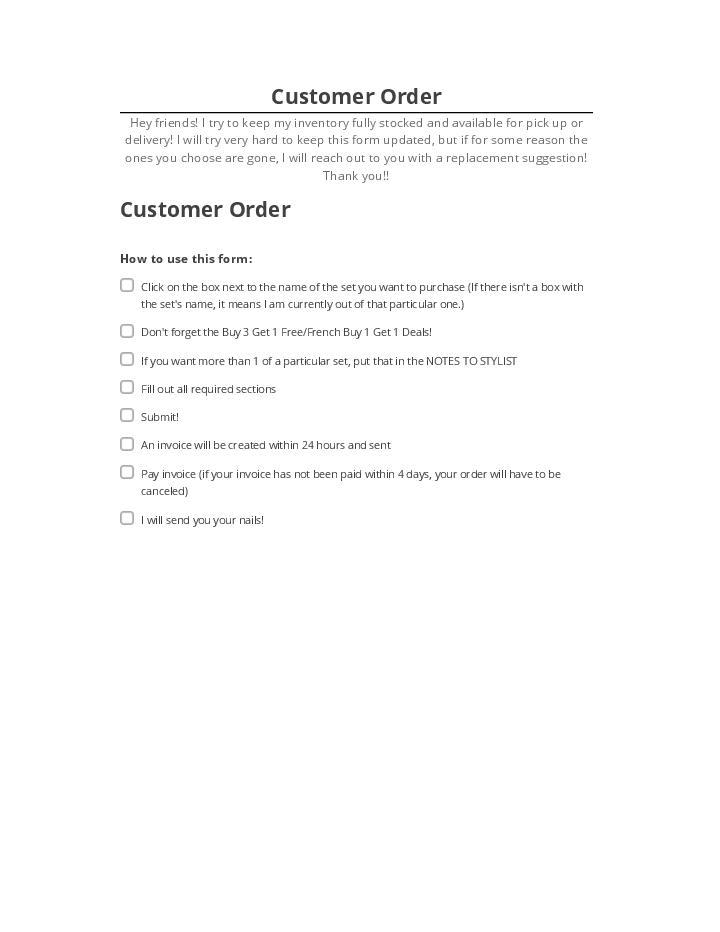 Integrate Customer Order