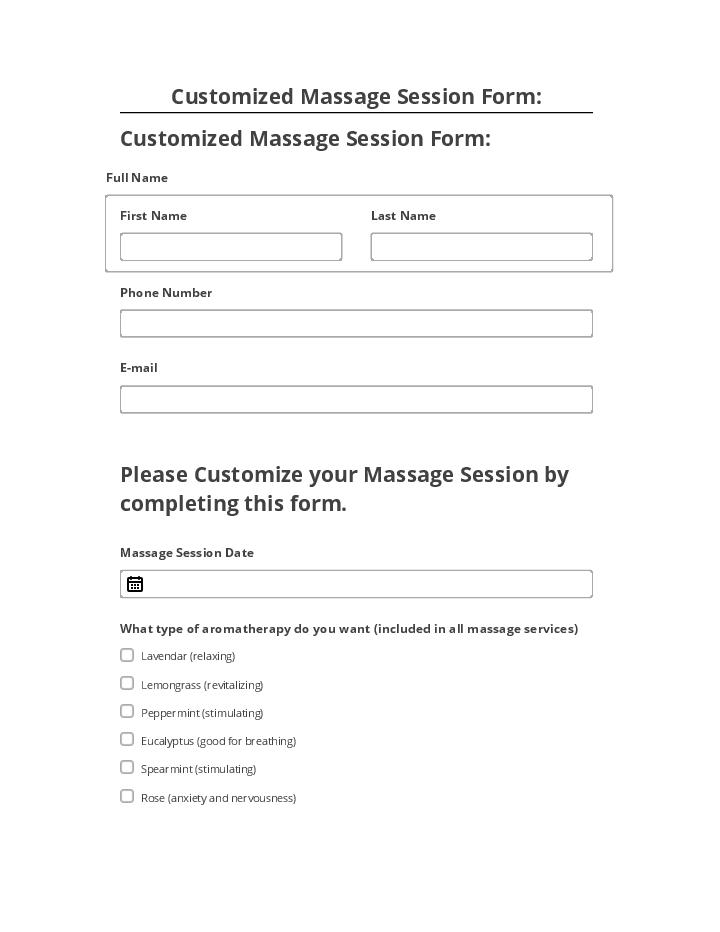 Pre-fill Customized Massage Session Form: from Microsoft Dynamics