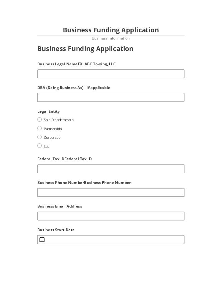 Export Business Funding Application to Salesforce