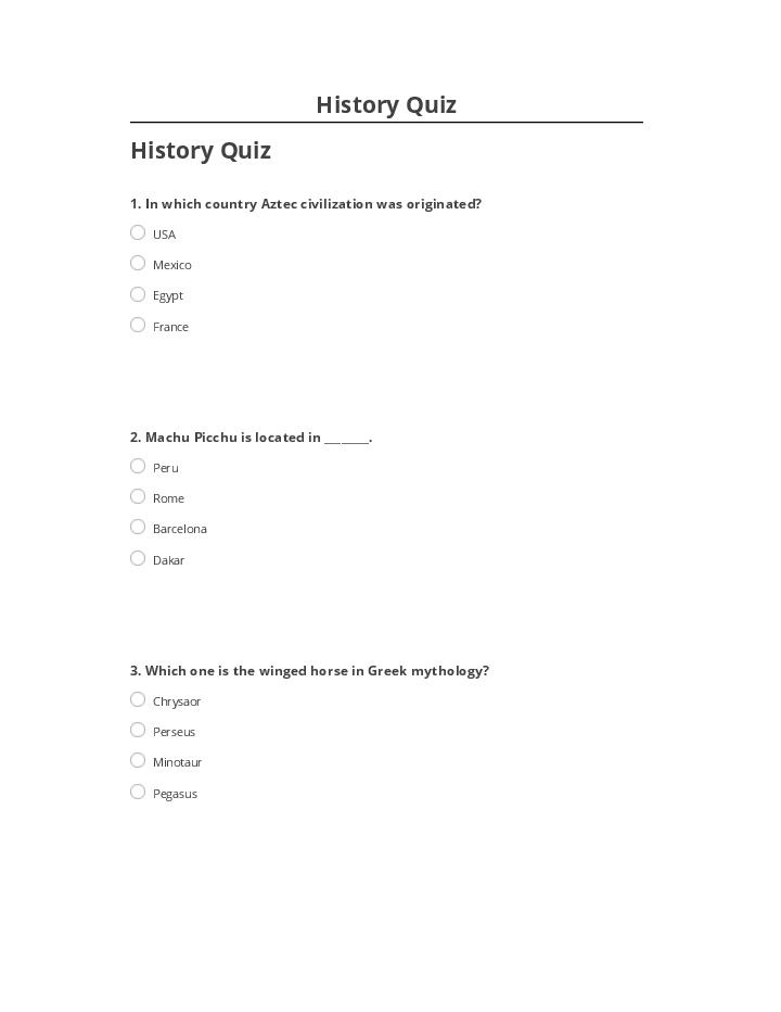 Update History Quiz from Netsuite