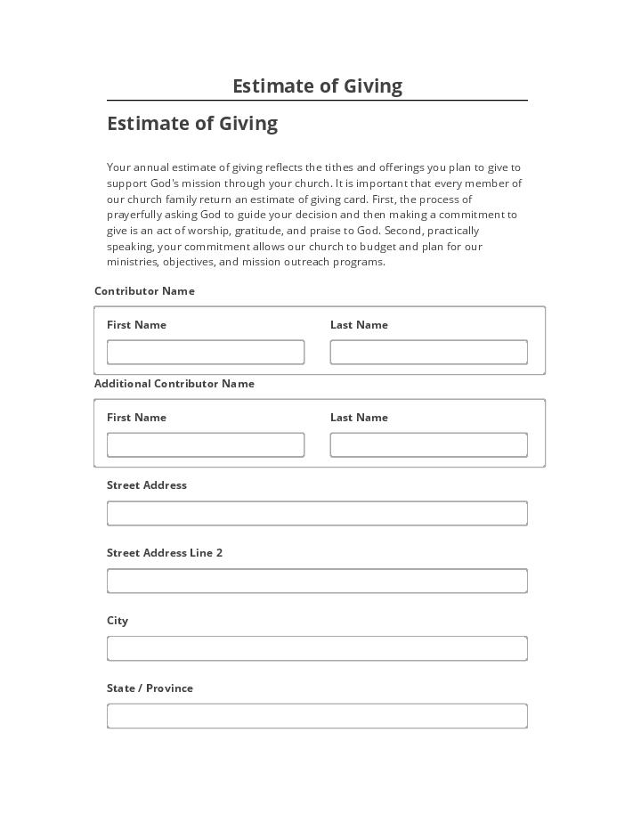 Pre-fill Estimate of Giving from Microsoft Dynamics