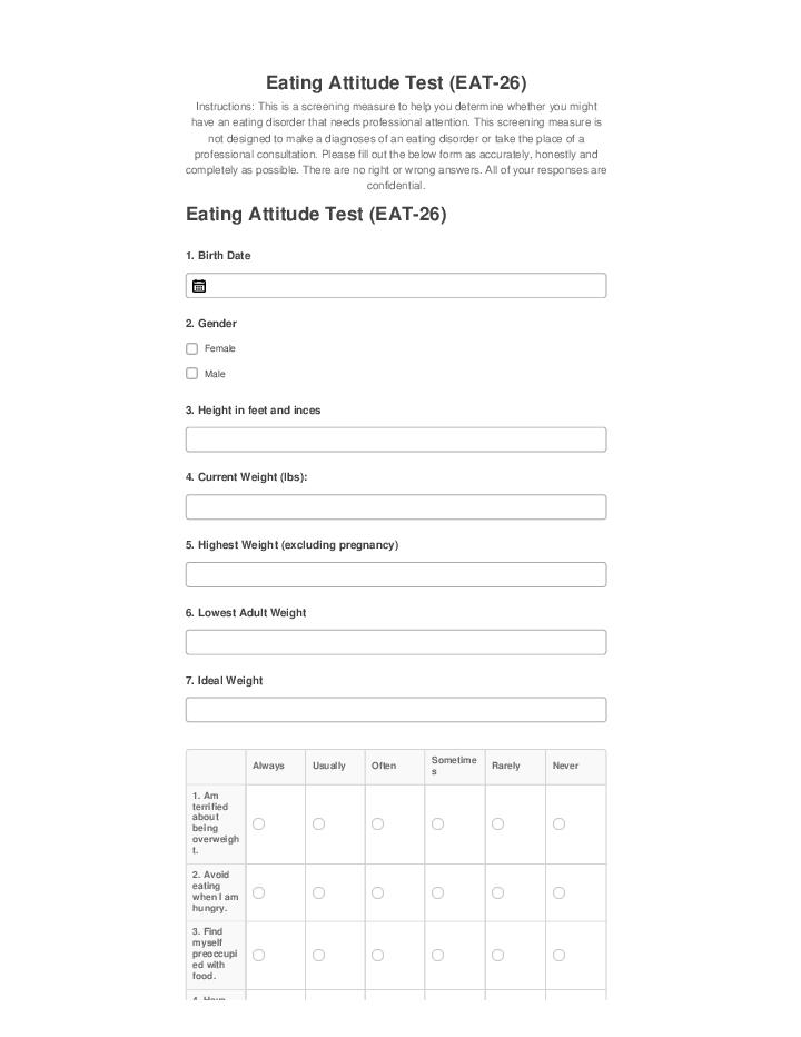 Automate Eating Attitude Test (EAT-26) in Salesforce