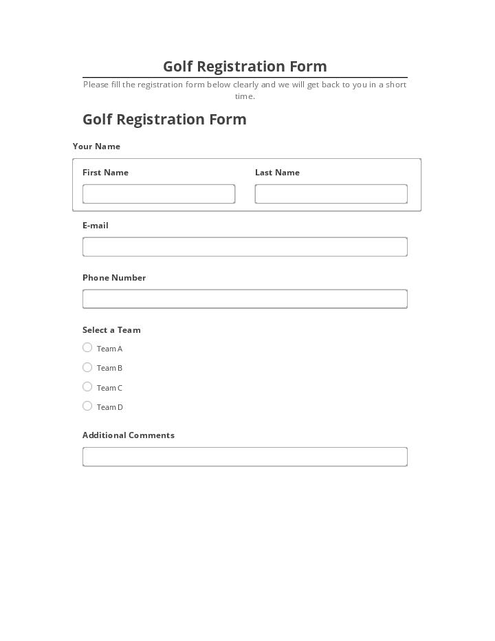 Manage Golf Registration Form in Salesforce