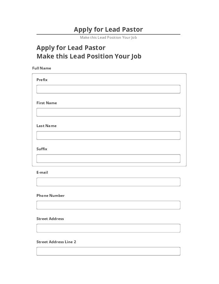 Extract Apply for Lead Pastor from Microsoft Dynamics