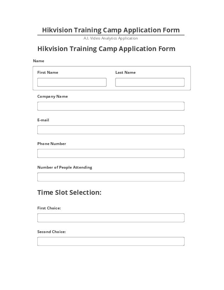 Archive Hikvision Training Camp Application Form to Netsuite