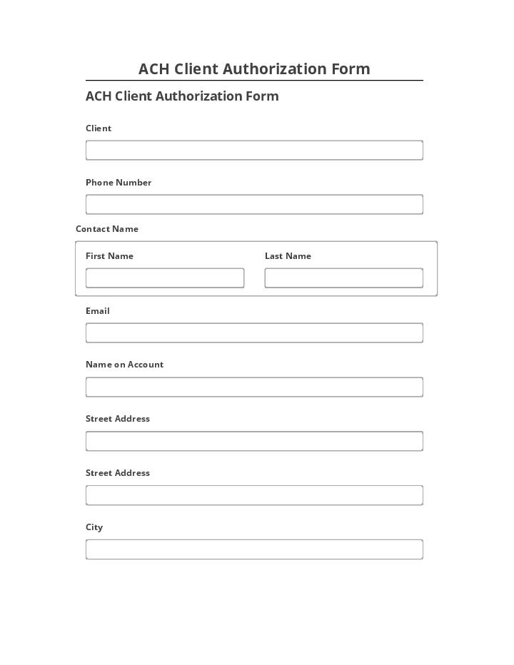 Synchronize ACH Client Authorization Form