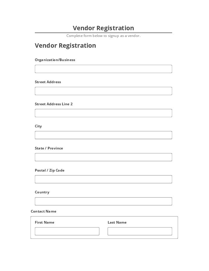 Synchronize Vendor Registration