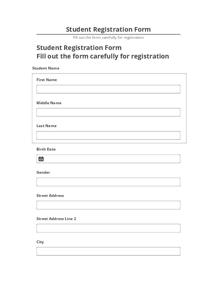 Synchronize Student Registration Form