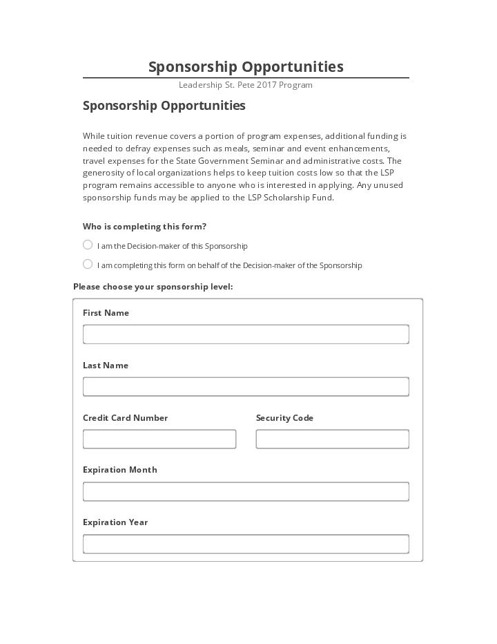 Integrate Sponsorship Opportunities