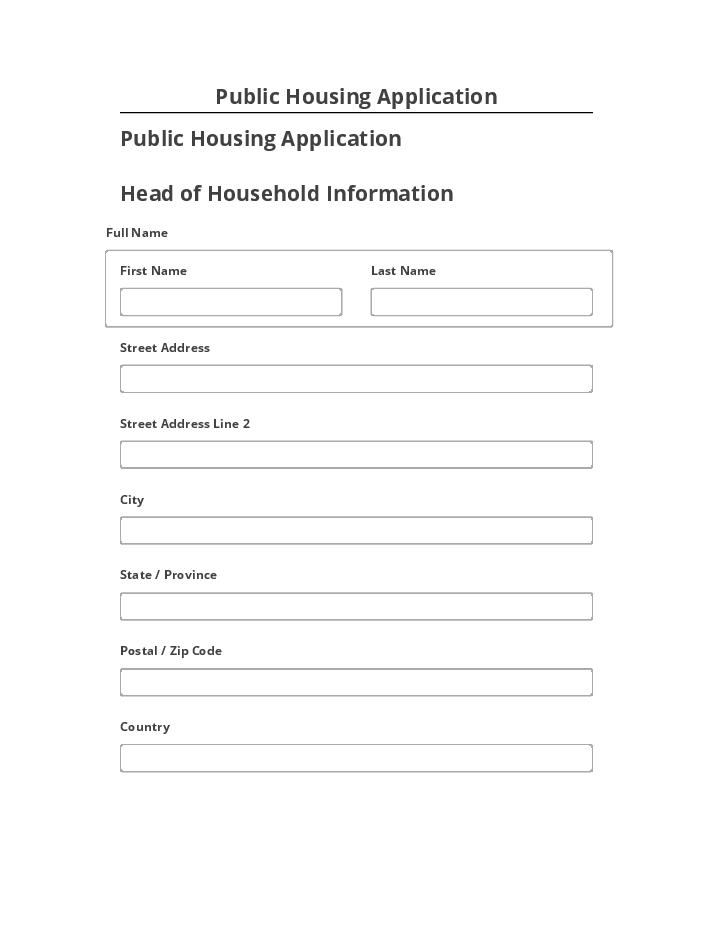 Pre-fill Public Housing Application from Netsuite