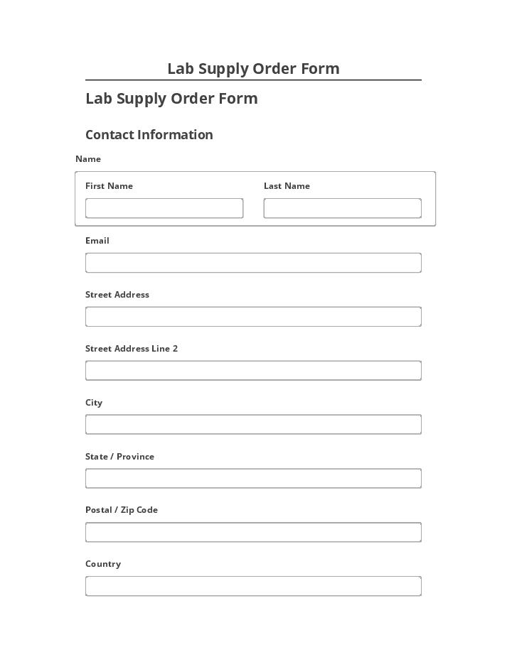 Integrate Lab Supply Order Form with Netsuite