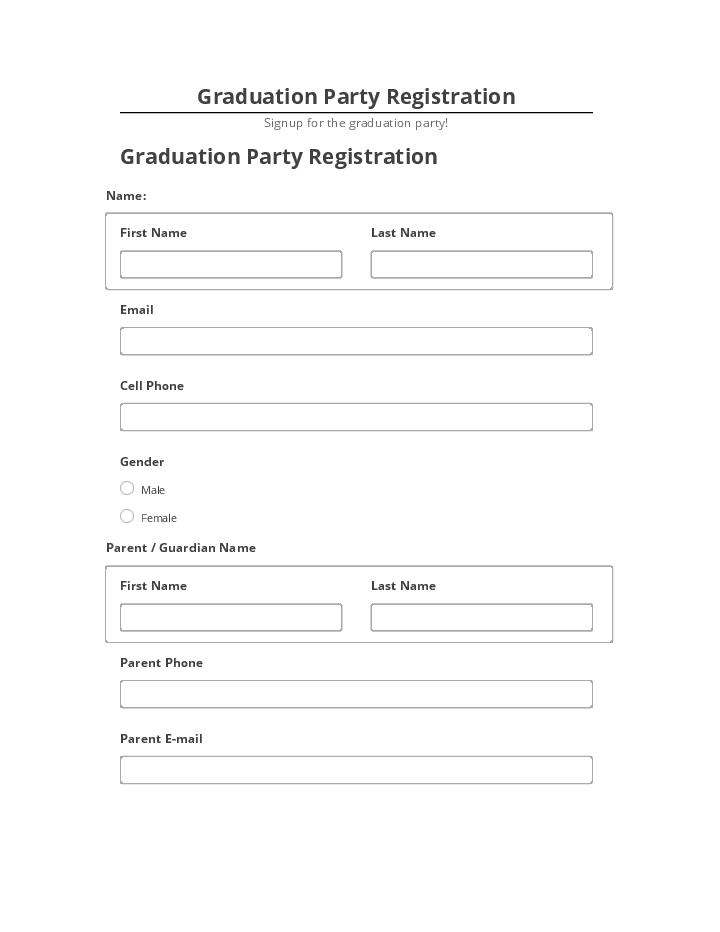 Integrate Graduation Party Registration