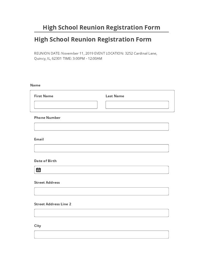 Manage High School Reunion Registration Form in Microsoft Dynamics