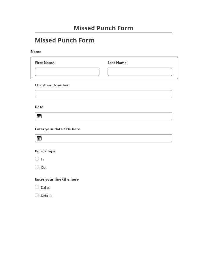 Pre-fill Missed Punch Form from Netsuite
