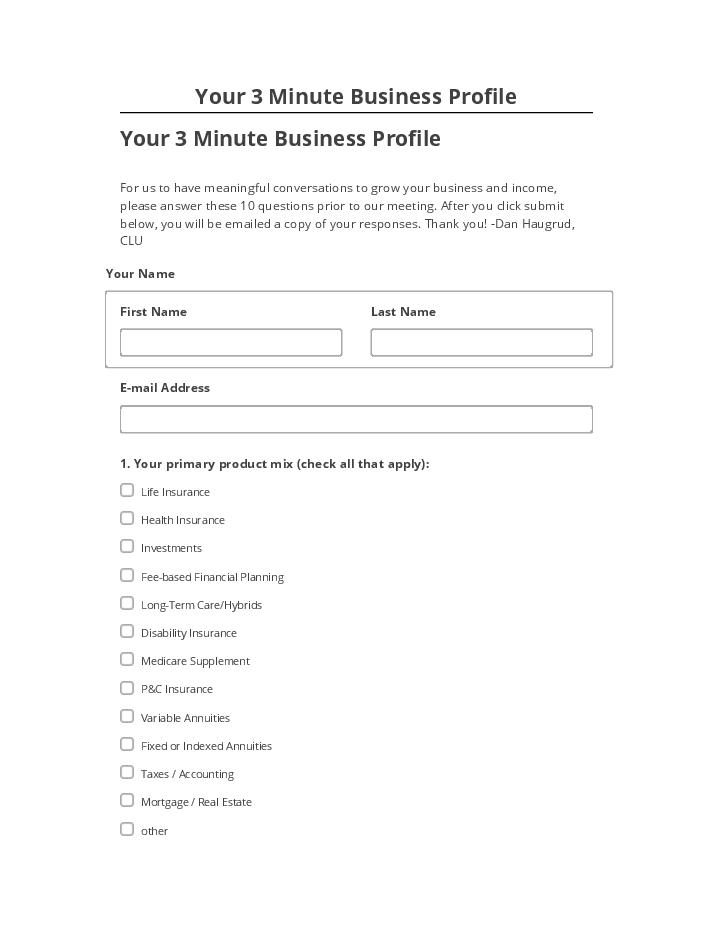 Update Your 3 Minute Business Profile from Microsoft Dynamics