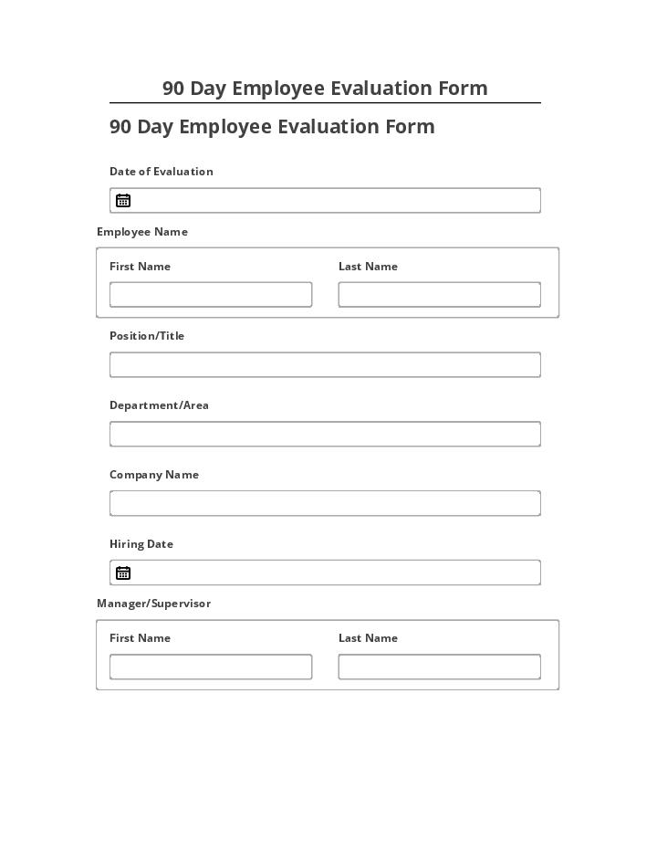 Integrate 90 Day Employee Evaluation Form with Netsuite